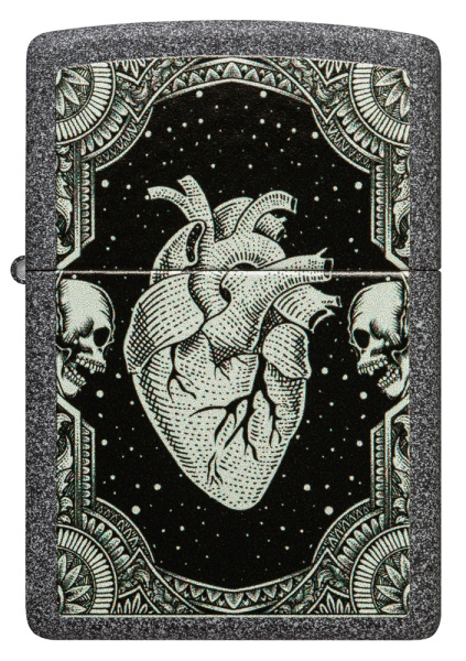 Зажигалка ZIPPO Heart Design с покрытием Iron Stone 48720