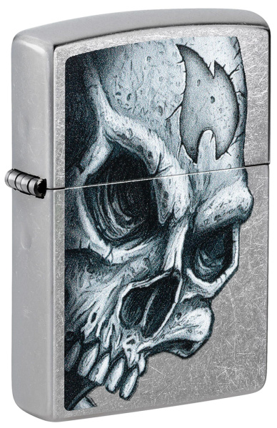 Зажигалка ZIPPO Skull and Flame с покрытием Street Chrome 46587