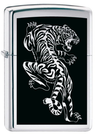 Зажигалка ZIPPO Tigre с покрытием Brushed Chrome 207 Tigre