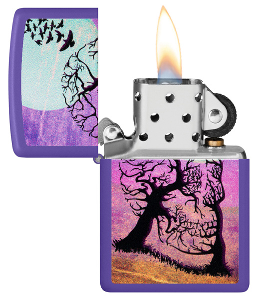 Зажигалка ZIPPO Skull Tree с покрытием Purple Matte 48638