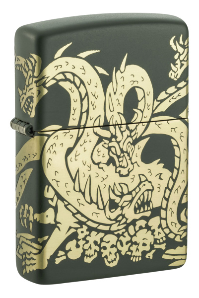 Зажигалка ZIPPO Dragon Design с покрытием Green Matte 48907