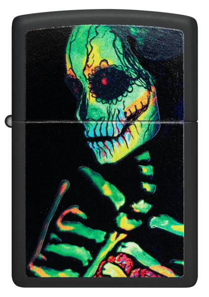 Зажигалка ZIPPO Skeleton Design с покрытием Black Light 48761