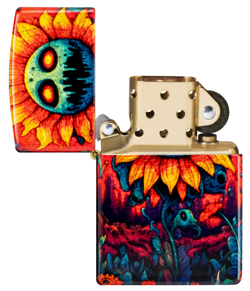 Зажигалка ZIPPO Spooky Sunflower с покрытием 540 Tumbled Brass 46267