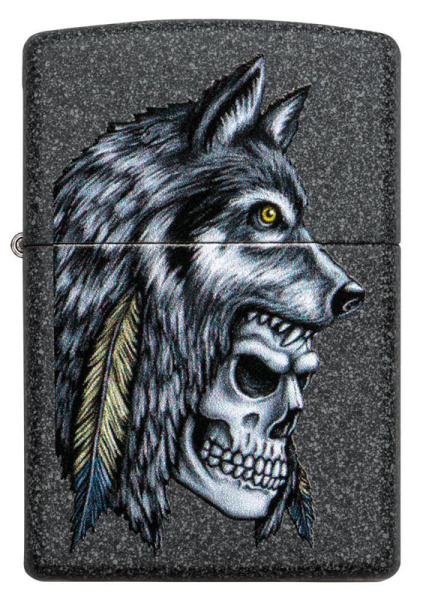 Зажигалка ZIPPO Wolf Skull с покрытием Iron Stone™ 29863