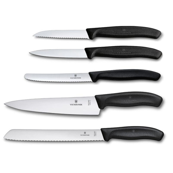 Набор Victorinox кухонный, 5 предметов, черный (подарочная упаковка)