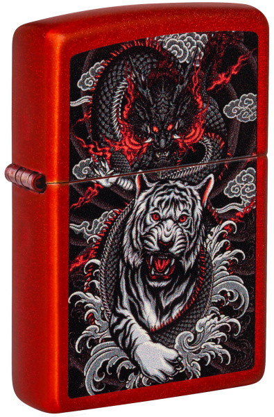 Зажигалка ZIPPO Dragon Tiger Design с покрытием Metallic Red 48933