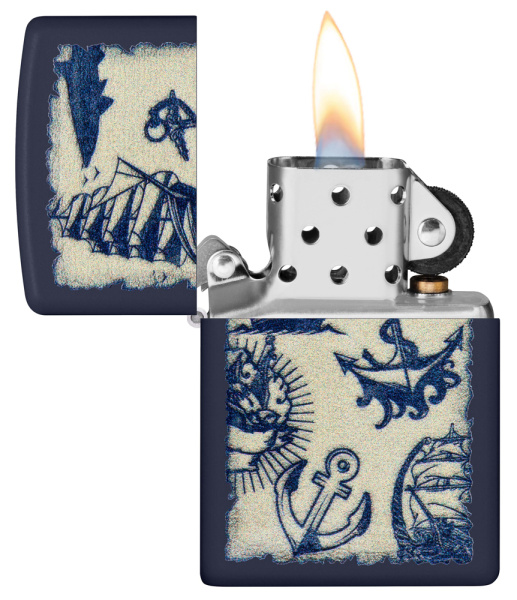 Зажигалка ZIPPO Nautical Design с покрытием Navy Matte 49774