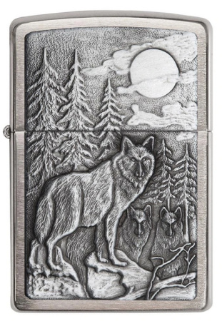 Зажигалка ZIPPO Timberwolves с покрытием Brushed Chrome 20855