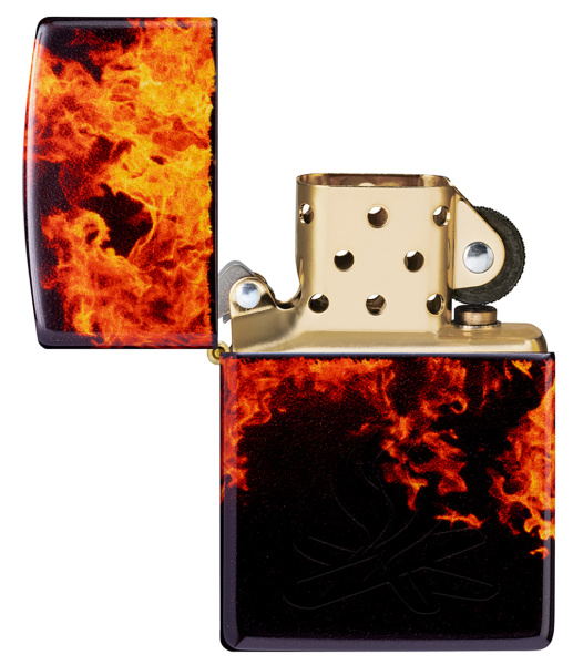 Зажигалка ZIPPO Fusion Inferno Design с покрытием 540 Tumbled Brass 46389