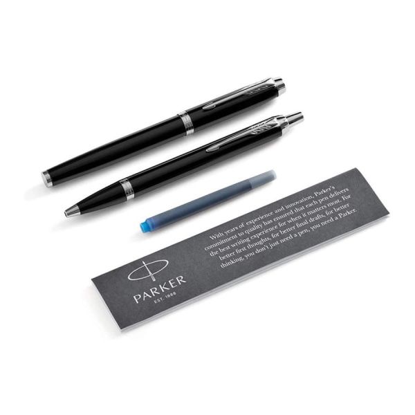 Подарочный набор Parker: Ручка перьевая + ручка шариковая Parker IM - Black CT