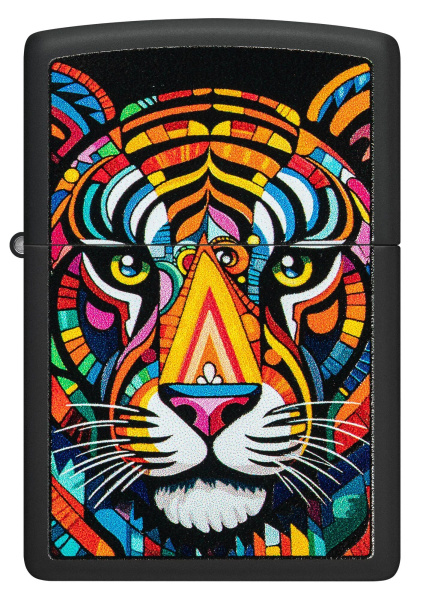 Зажигалка ZIPPO Tiger Stripes Design с покрытием Black Matte 46235