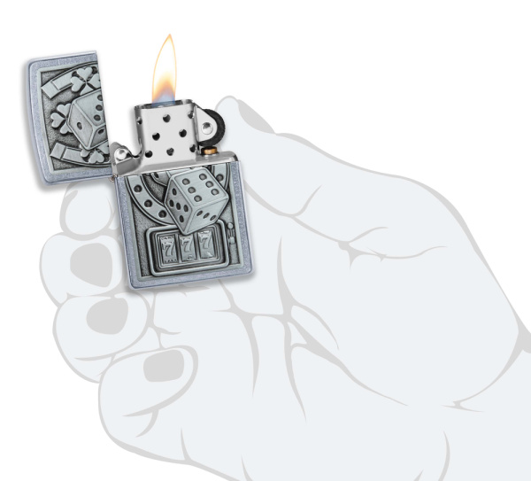 Зажигалка ZIPPO Lucky 7 с покрытием Street Chrome 49294