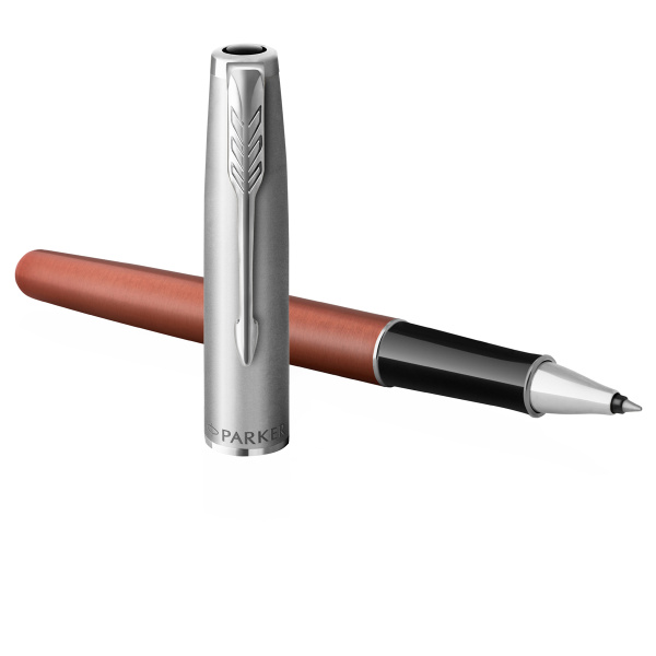 Ручка-роллер Parker "Sonnet Sand Blasted Metal&Orange Lacquer"