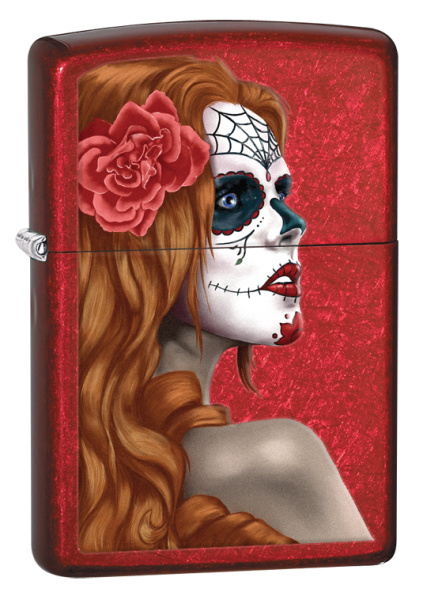 Зажигалка ZIPPO Day of Dead с покрытием Candy Apple Red™ 28830