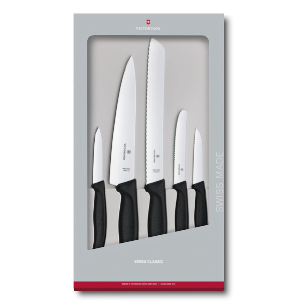 Набор Victorinox кухонный, 5 предметов, черный (подарочная упаковка)