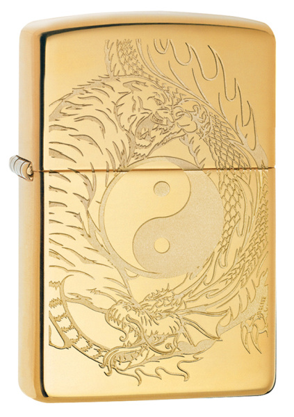 Зажигалка ZIPPO Tiger and Dragon с покрытием High Polish Brass 49024