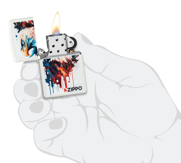 Зажигалка ZIPPO Painted Eagle Design с покрытием White Matte 46692