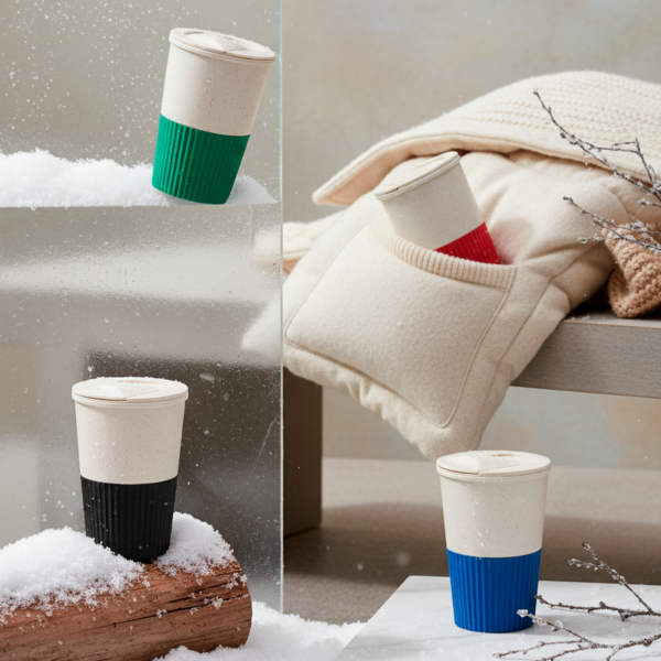 Термостакан пластиковый Wavy с манжетой, красный