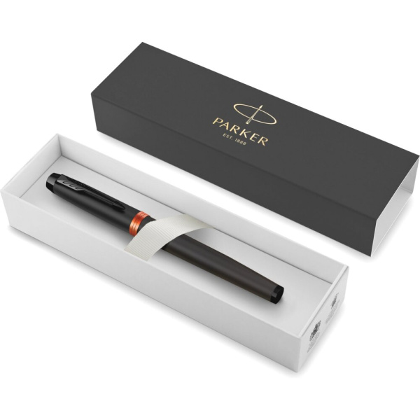 Перьевая ручка Parker IM Vibrant Rings F315 Flame Orange PVD, M