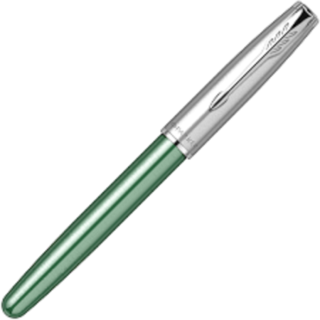 Ручка-роллер Parker "Sonnet Sand Blasted Metal&Green Lacquer"