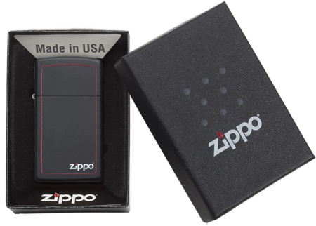 Зажигалка ZIPPO Slim® с покрытием Black Matte 1618ZB