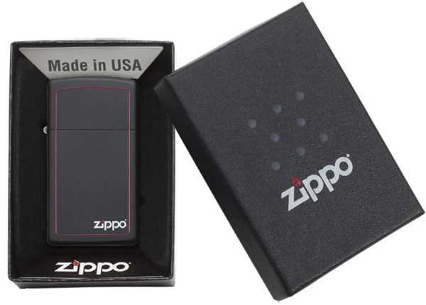 Зажигалка ZIPPO Slim® с покрытием Black Matte 1618ZB