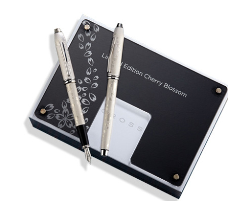 Перьевая ручка Cross Townsend Cherry Blossom LE. Цвет - платиновый.