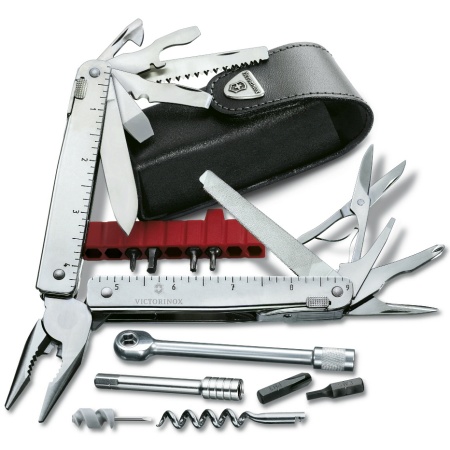Мультитул Swisstool X Plus Ratchet Victorinox в кожаном чехле