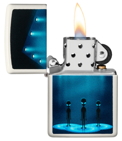 Зажигалка ZIPPO Aliens Design с покрытием Glow In The Dark Green 49487