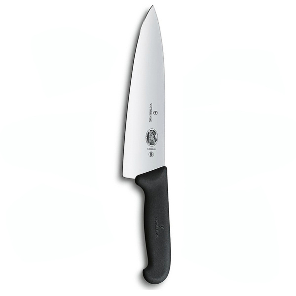 Нож Victorinox разделочный, лезвие 20 см широкое, черный