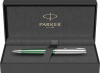 Ручка шариковая Parker "Sonnet Sand Blasted Metal&Green Lacquer"