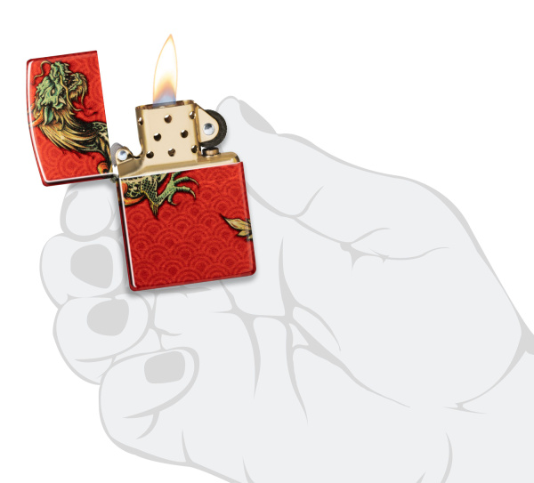 Зажигалка ZIPPO Dragon Design с покрытием 540 Tumbled Brass 48513