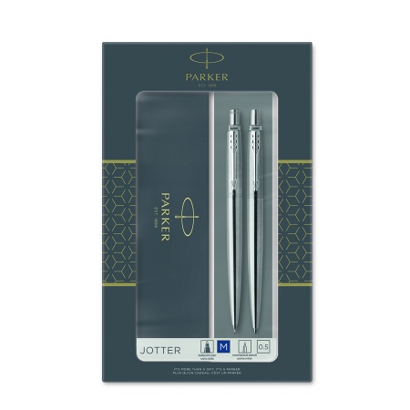 Подарочный набор Parker: Ручка шариковая + карандаш Parker Jotter Core - Stainless Steel GT