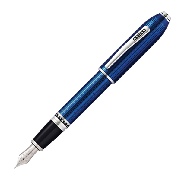 Перьевая ручка Cross Peerless Translucent Quartz - Blue Engraved Lacquer