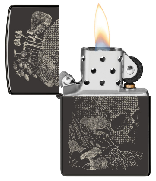 Зажигалка ZIPPO Skull с покрытием High Polish Black 48590
