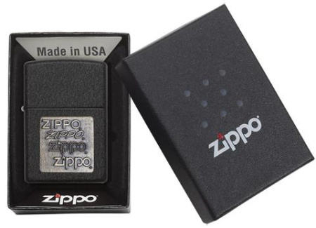 Зажигалка ZIPPO Logo с покрытием Black Crackle™ 362