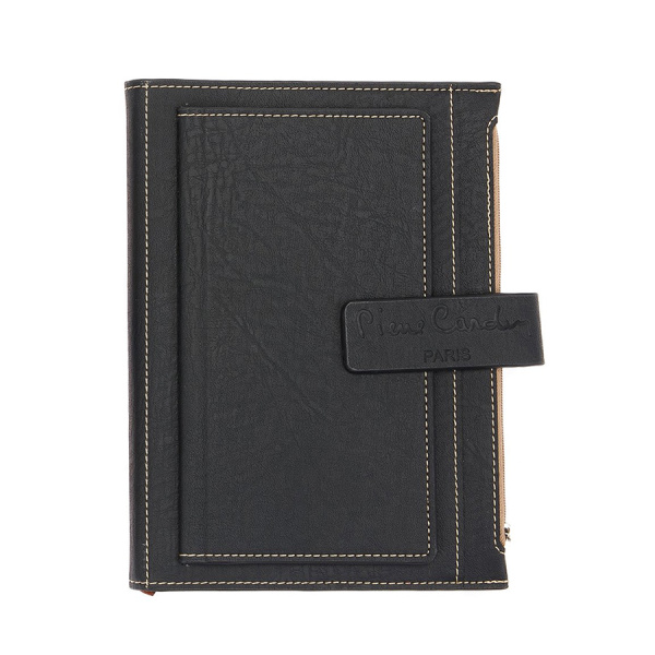 Записная книжка Pierre Cardin черная в обложке, 21,5х15,5х3,5 см