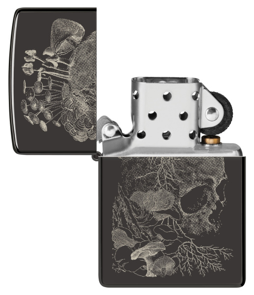 Зажигалка ZIPPO Skull с покрытием High Polish Black 48590