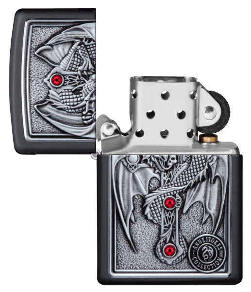 Зажигалка ZIPPO Winged Dragon Cross с покрытием Black Matte 49755