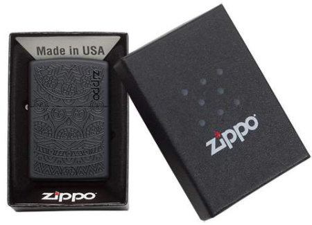 Зажигалка ZIPPO Tone on Tone Design с покрытием Black Matte 29989