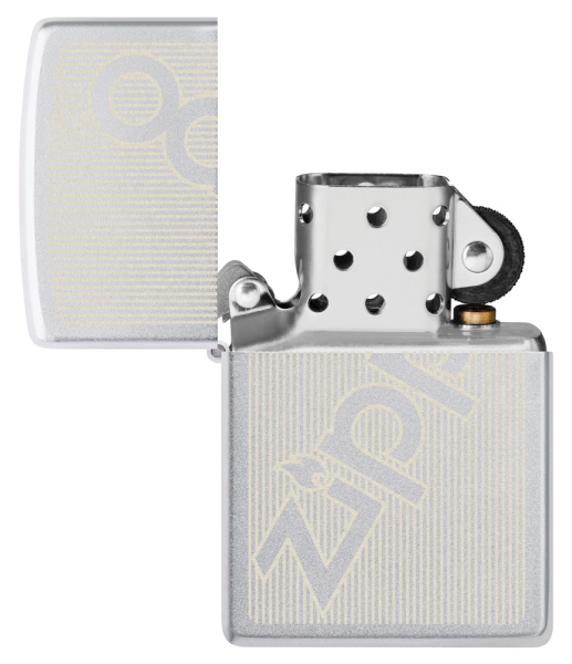  Зажигалка ZIPPO Logo с покрытием Satin Chrome