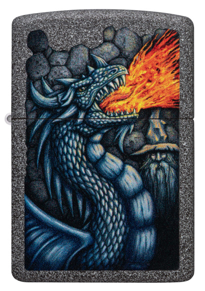 Зажигалка ZIPPO Fiery Dragon с покрытием Iron Stone 49776